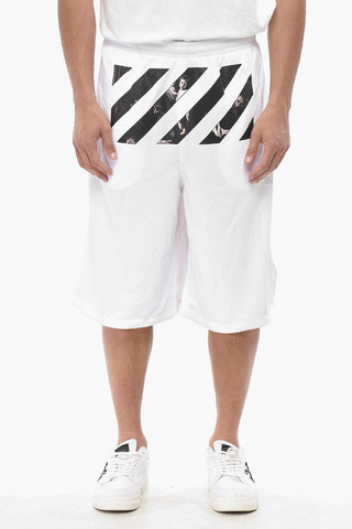Shorts DIAGONAL in Tessuto Tecnico con Stampa