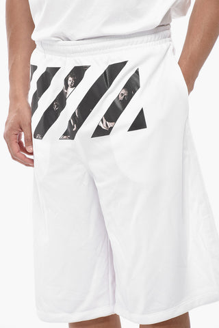 Shorts DIAGONAL in Tessuto Tecnico con Stampa