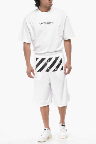 Shorts DIAGONAL in Tessuto Tecnico con Stampa