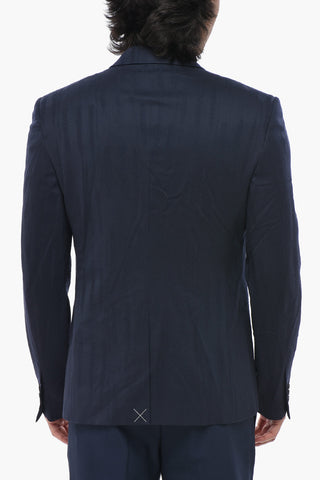 Wool-Blend Jacquard Double-Breasted Blazer SHIBORI