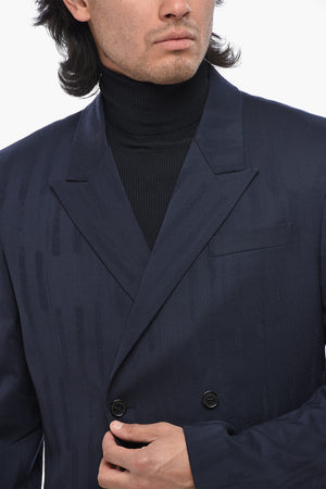 Wool-Blend Jacquard Double-Breasted Blazer SHIBORI