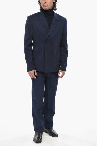 Wool-Blend Jacquard Double-Breasted Blazer SHIBORI