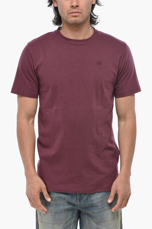 T-Shirt Mit Rundhalsausschnitt Aus Baumwolle Mit Gesticktem Monogramm