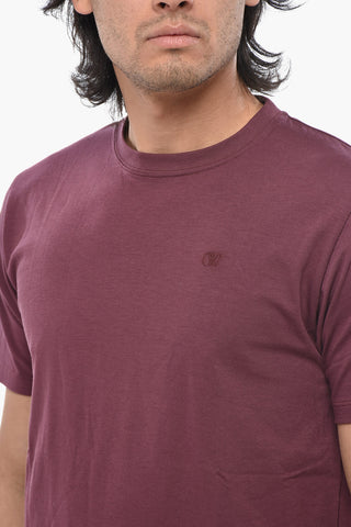T-Shirt Mit Rundhalsausschnitt Aus Baumwolle Mit Gesticktem Monogramm