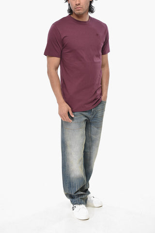 T-Shirt Mit Rundhalsausschnitt Aus Baumwolle Mit Gesticktem Monogramm