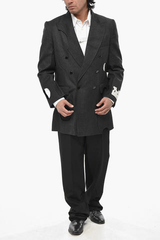 TAILORING Double-Breasted Wool-Twill Blazer METEOR with Cut-Out