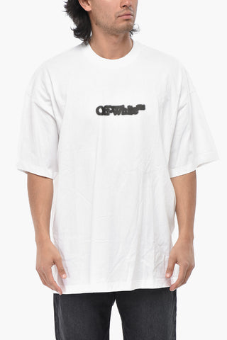 Cotton Crewneck T-Shirt BLURRED LOGO