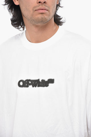 Cotton Crewneck T-Shirt BLURRED LOGO