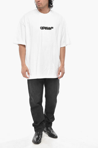 Cotton Crewneck T-Shirt BLURRED LOGO