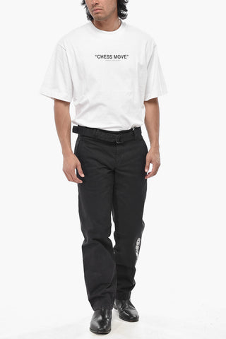 Chinohose Aus Baumwolle Mit Stoffgürtel