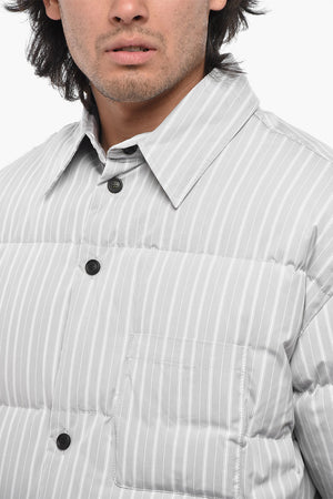 Hairline Cotton Puffer Jacket with Snap Buttons