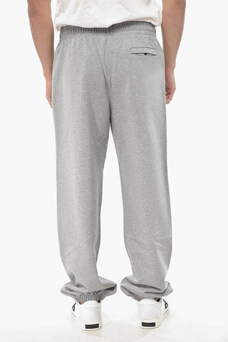 Joggers in Cotone Garzato DIAGONAL con Polsini e Logo Ricamato
