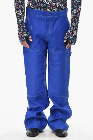 Relaxed-Fit Silk-Blend Trousers with Exposed Seams
