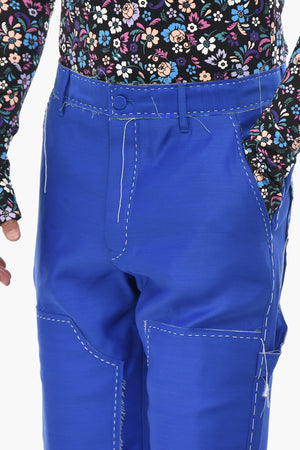 Relaxed-Fit Silk-Blend Trousers with Exposed Seams