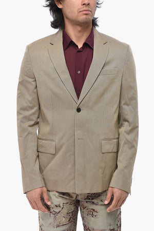 Cotton Twill Blazer With Flap Pockets