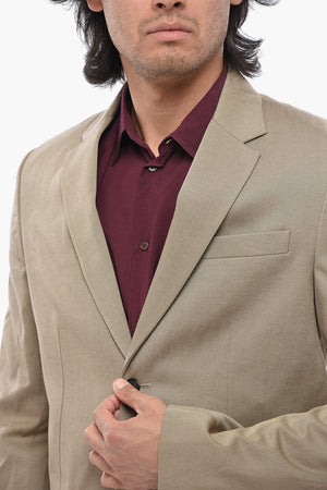 Cotton Twill Blazer With Flap Pockets