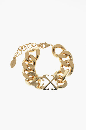 Gold-Effect Chain Bracelet with Monogram