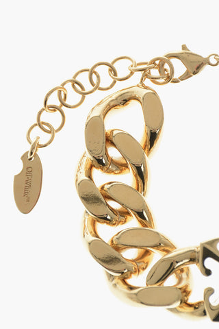 Gold-Effect Chain Bracelet with Monogram
