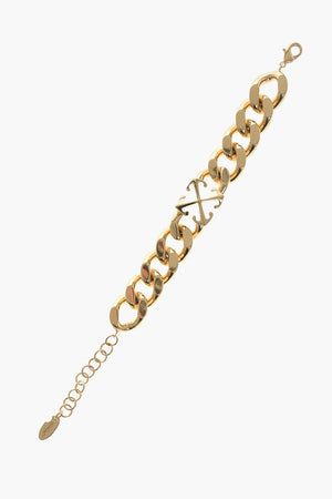 Gold-Effect Chain Bracelet with Monogram
