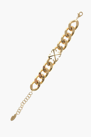 Gold-Effect Chain Bracelet with Monogram
