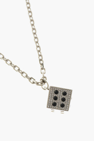 Collana a Catena con Pendente A Forma di Dado con Strass