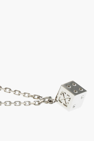 Collana a Catena con Pendente A Forma di Dado con Strass