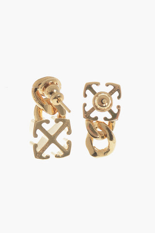골드 톤 황동 귀걸이 Arrow Chain Mini 펜던트