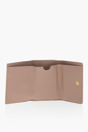 Portacarte in Pelle con Monogram Effetto Dorato