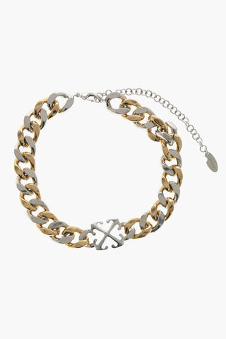 Gold- and Silver-Effect Chain Necklace