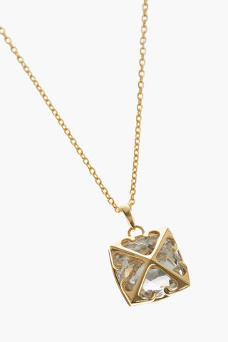 Collana in Metallo Effetto Dorato con Pendente Crystal Arrow