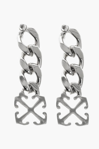 Chain Earrings with Arrow Pendant