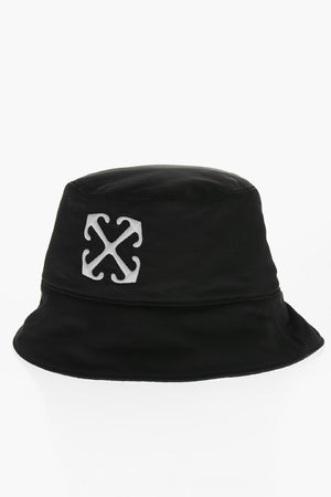 Solid-Color Bucket Hat with Embossed Arrow Embroidery