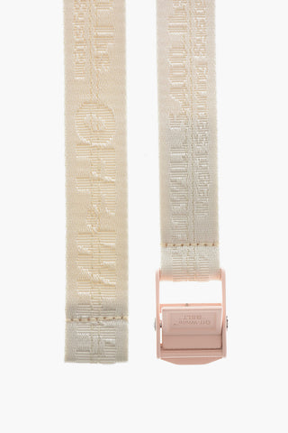 Cintura Slim Fit Industrial con Logo All Over 30mm