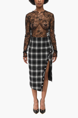 Longuette in Misto Cotone Motivo Tartan