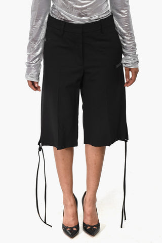 FORMAL Shorts aus Schurwollmischung mit Schnürdetail