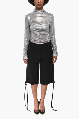 FORMAL Shorts aus Schurwollmischung mit Schnürdetail