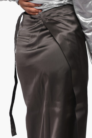 SEASONAL Satin Midirock im Wickelstil