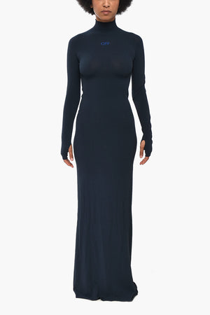 Maxi-Kleid aus Strick mit Handschuhärmel