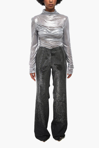 EVENING Bootcut Pants with All-Over Rhinestones