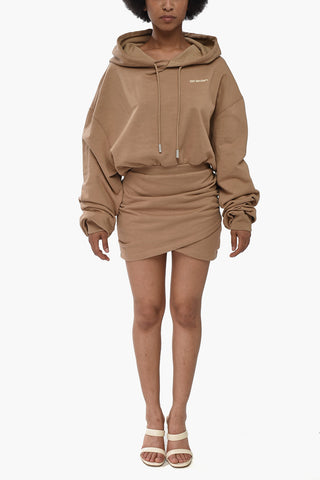 SEASONAL Brushed-Cotton Hoodie Dress with Elastic Waist