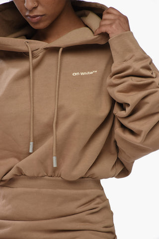 SEASONAL Brushed-Cotton Hoodie Dress with Elastic Waist