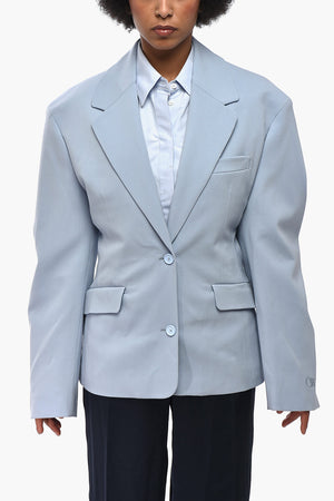 Wool-Blend Slim-Fit Blazer With Flap Pockets
