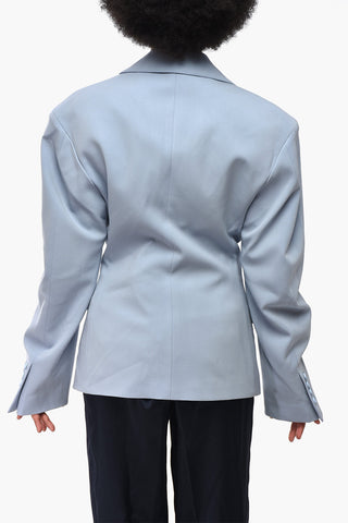 Wool-Blend Slim-Fit Blazer With Flap Pockets
