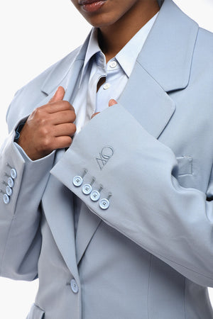 Wool-Blend Slim-Fit Blazer With Flap Pockets
