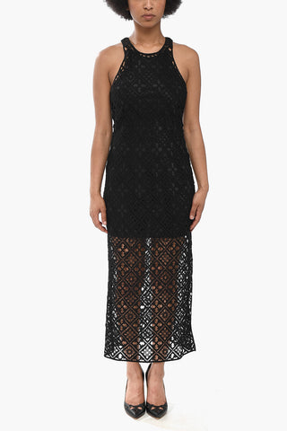 Vestito Crochet Midi con Sottoveste Interna