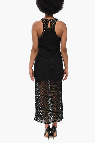 Vestito Crochet Midi con Sottoveste Interna
