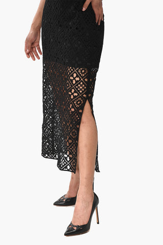 Vestito Crochet Midi con Sottoveste Interna