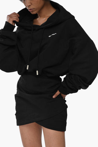 SEASONAL Hoodie-Kleid aus angerauter Baumwolle mit Gummizug in der Taille