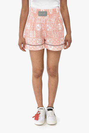 Shorts in Misto Seta MAIOLICA con Elastico in Vita