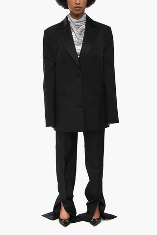 Blazer aus Twillstoff mit Revers aus Satin